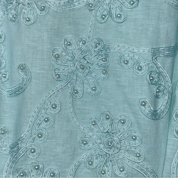 Talbots Light Blue dress Lined blend with pearl details size 4 petite - Picture 5 of 8